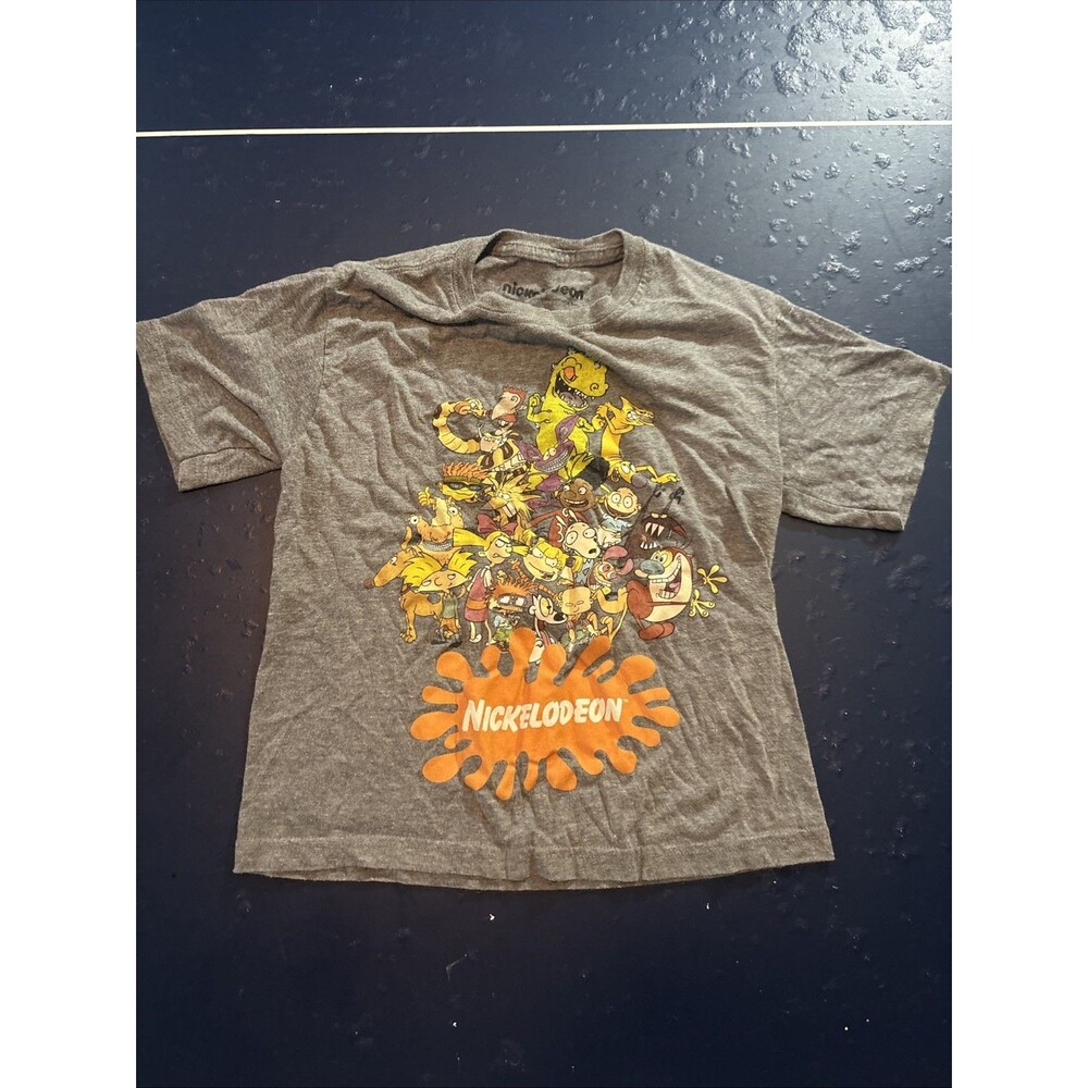 Youth Large Gray Nickelodeon Characters T-Shirt